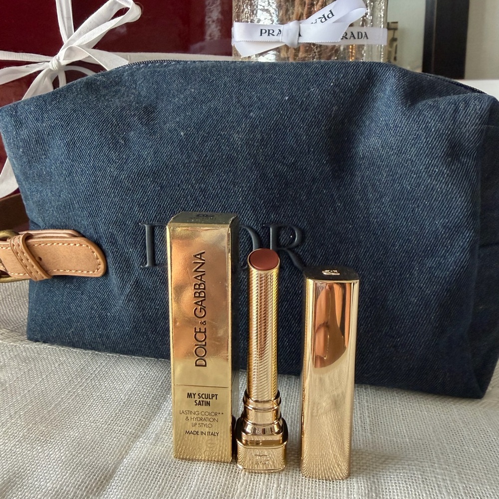 Dolce & Gabbana Satin Lipstick in Deep Berry with Gold Case